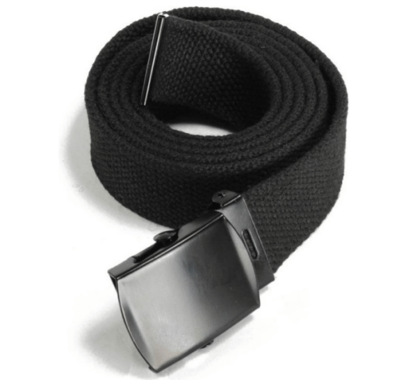 Canvas Belt black with metal buckle Black 130cm