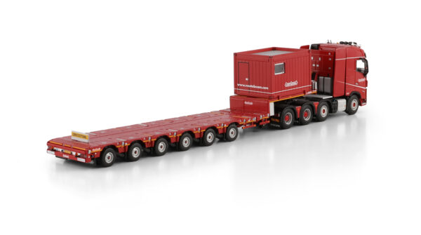 Nooteboom Redline Series - 6-axle MANOOVR + 10ft container with Volvo FH5 Globetrotter 8x4