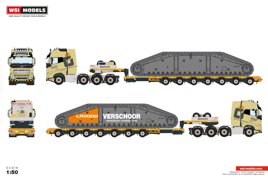 PRE-ORDER: Verschoor – 7-axle Manoovr met Volvo FH5 Globetrotter 8x4 (with crawler)