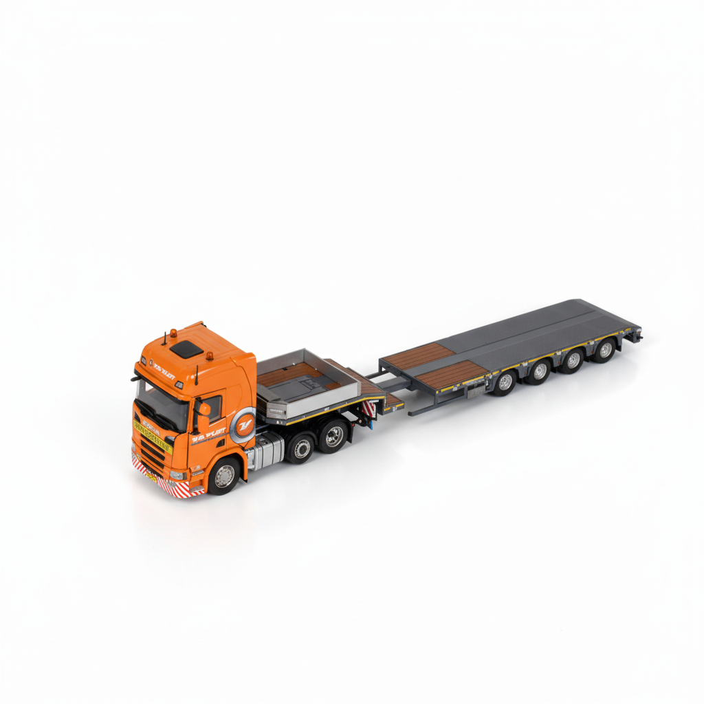 Van der Vlist - 4-axle MCO semi lowloader with Scania R High 6x2