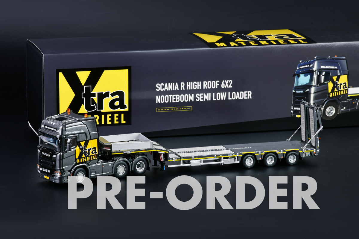 PRE-ORDER: X-tra Materiaal - 3-axle MCOS semi lowloader with Scania R Serie 6x2